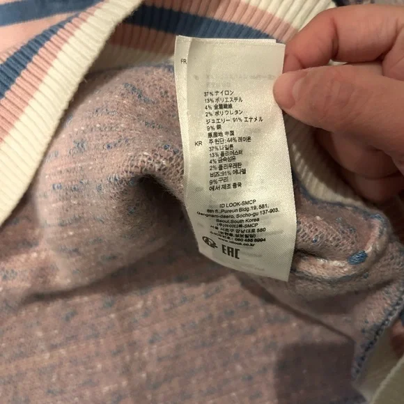 Sandro Pink and Blue Knit Cardigan - Picture 4 of 6